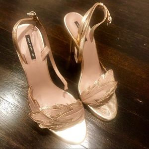 Rose Gold Zara Heeled sandals | size 10